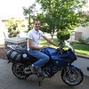 On my BMW F800ST in the courtyard of my house.